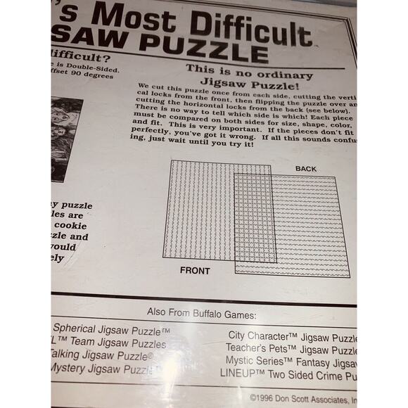 Vtg Cats Worlds Most Difficult Jigsaw Puzzle Double Sided 529 Pieces 1995 Sealed - Picture 8 of 9